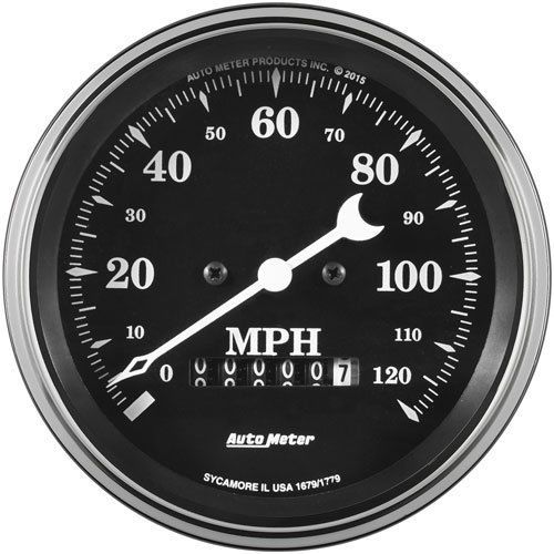 Auto meter 1779 old tyme black speedometer  with programmable wheel odometer