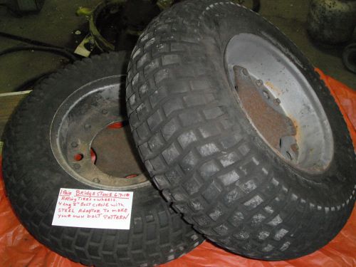 Pr. bridgstone 6.7-10 4 ply tires &amp; wheels 4 lug 8&#034; bolt circle
