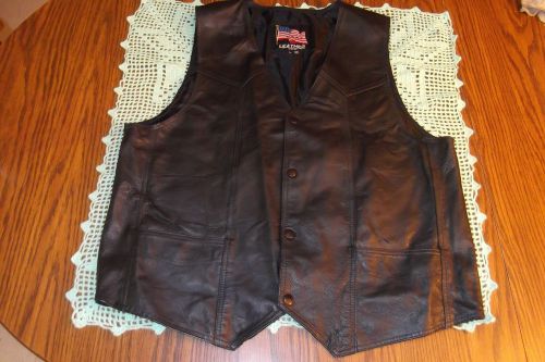 Bikers leather vest usa black xl
