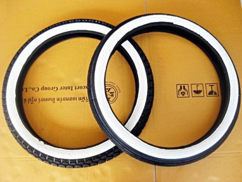 Honda cd50 cd65 cd70 classic f/r white wall tire set 2.25/2.50 17&#034; (bi)