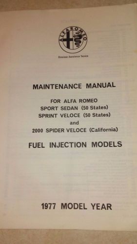 Alfa romeo maintenance manual 1977 dealer item, very rare!