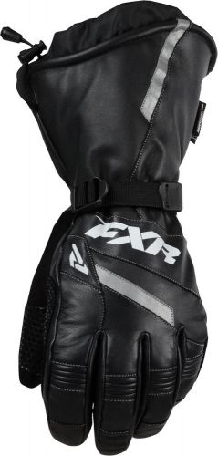 Fxr leather gauntlet gloves black