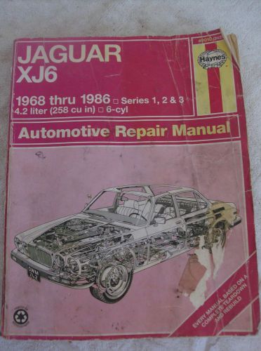 Haynes repair manual for jaguar xj6 1968 thru 1986  #49010