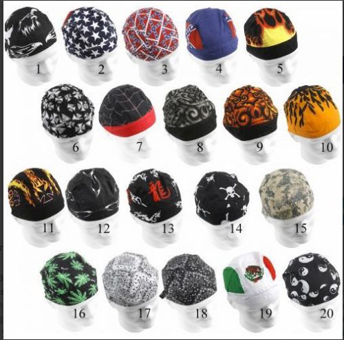 Cotton biker skull caps