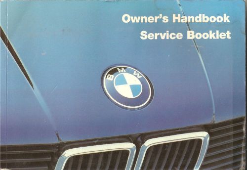 1984 bmw 318i 325e owners handbook manual service booklet english