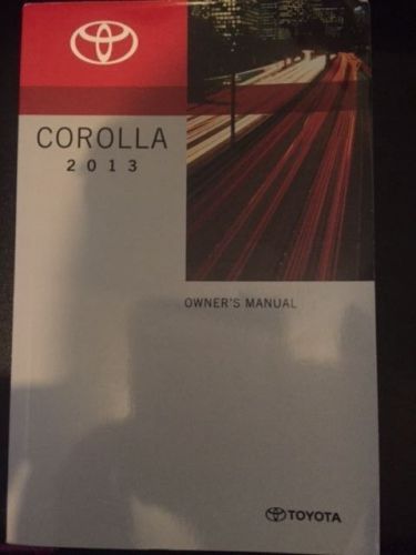 2013 toyota corolla complete car owners manual books guide all models