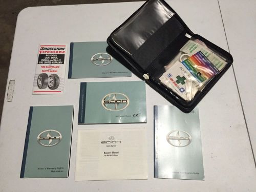 2005 toyota scion tc oem owners manual zippered leather case first aid kit