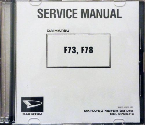 Daihatsu fourtrak service manual f73 + f78 from 1993 onwards