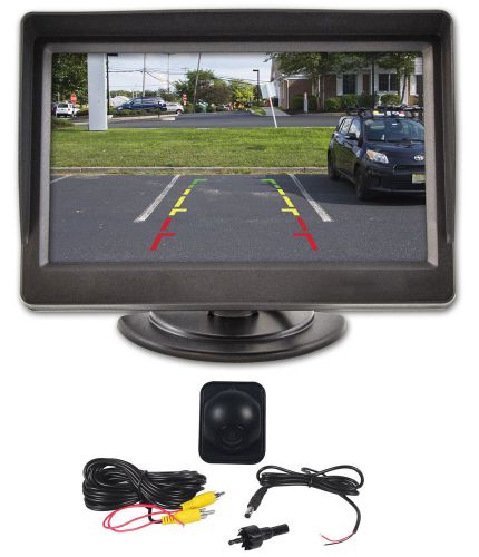 Rockville flush angle mount rearview backup camera + 4.3&#034; dash mount car monitor
