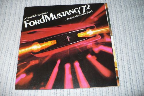 1972 ford mustang sales brochure, 18 pages with fold out, very good