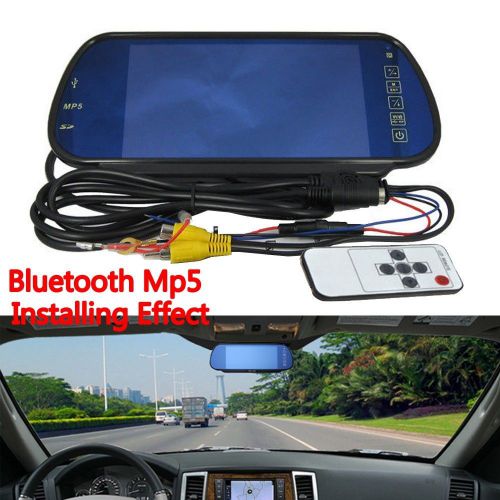 7&#034; car rear view mirror monitor mp5 video audio player bluetooth handsfree call