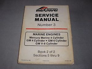 1986 mercruiser number 3 marine engine mercury 4 cylinder gm service manual book