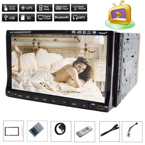 Gps navigation double 2 din 7inch car stereo dvd player bluetooth ipod tv usb/sd