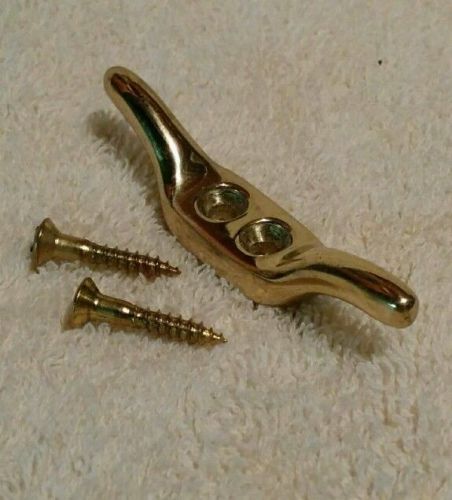 2-1/2&#034; brass cleat &amp; screws - great for boat deck or window treatments