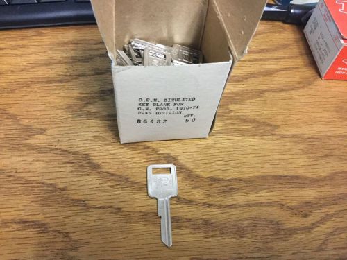 50 new gm logo oem ignition key blanks uncut b46 for gm product 1970-74