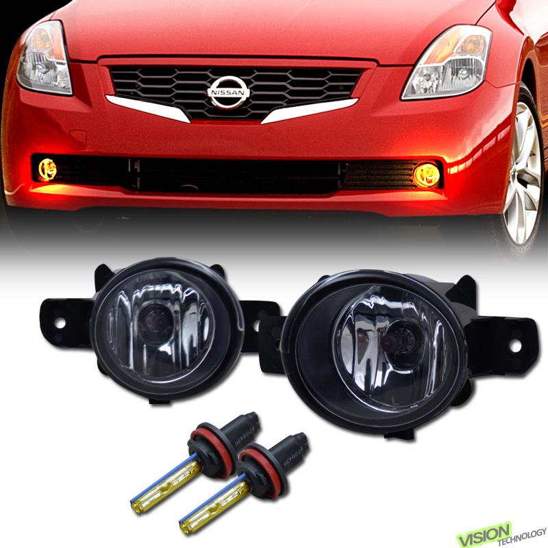 H11 bulb yellow xenon hid+clear lens fog lights lamps+switch 08-12 altima 2d/2dr