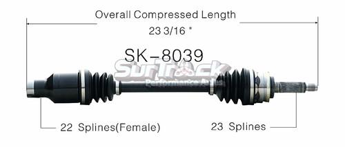 Sur track sk-8039 cv half-shaft assembly-new cv axle shaft