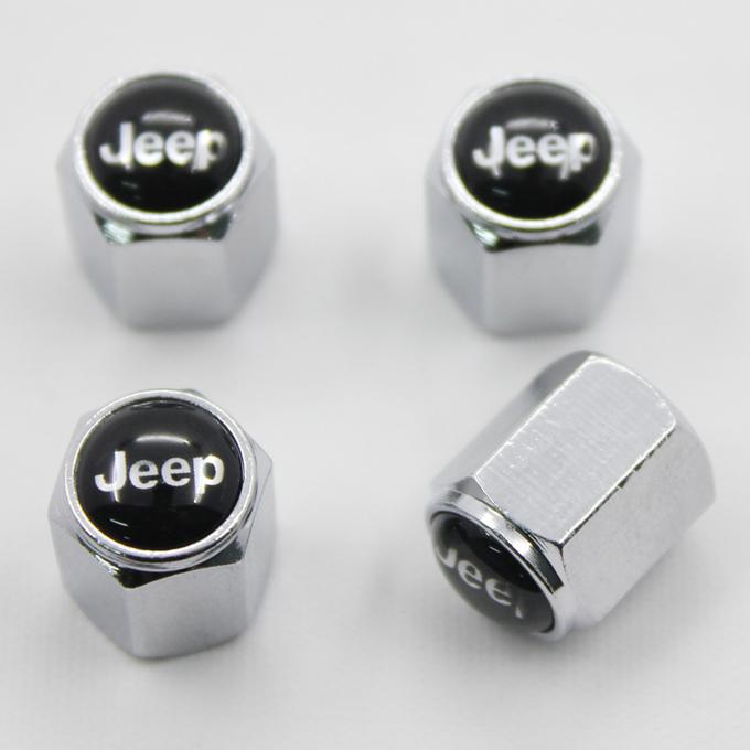 4pcs chrome metal car tire wheel valves airtight stem caps for jeep all model