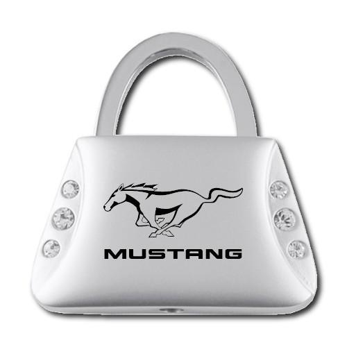 Ford mustang jeweled purse keychain / key fob engraved in usa genuine