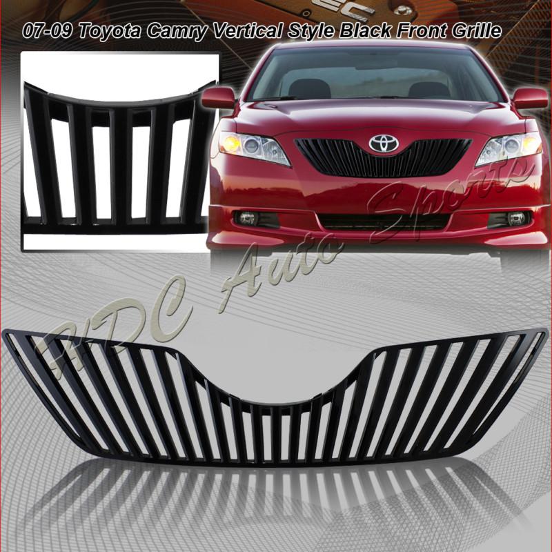 2007-2009 toyota camry black vertical style abs plastic front hood grille grill