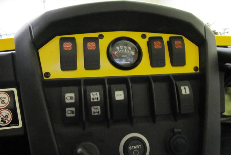 Can-am maverick aluminum (1) gauge / (4) switch panel ( yellow ) version #4 ~new