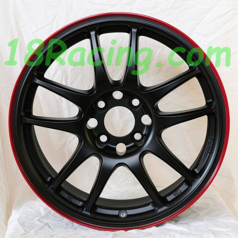 Rota wheel torque 16x7  4x100 flat black/red  civic  integra  mr2 fit xa xb