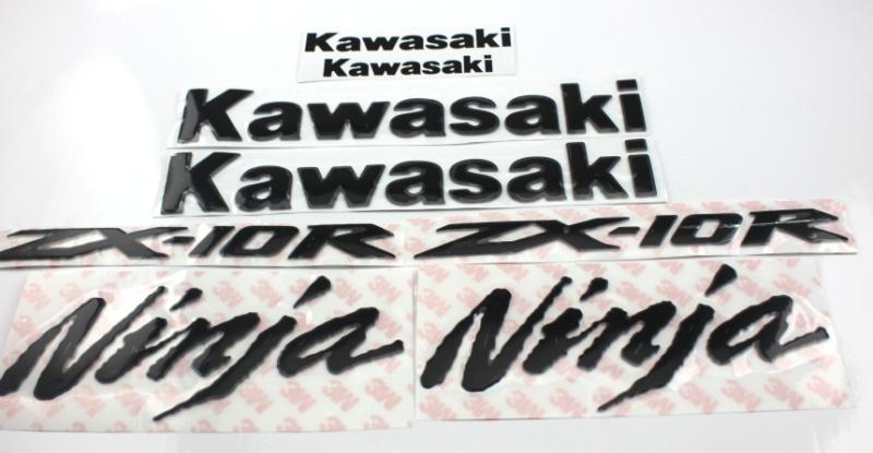 3d set kit black gas tank metal decal sticker fit kawasaki zx-10r ninja hopper