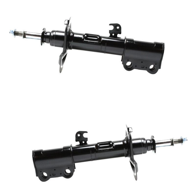 Rear shock absorber pair / set of 2, right & left, gas-charged, black, twin-tube