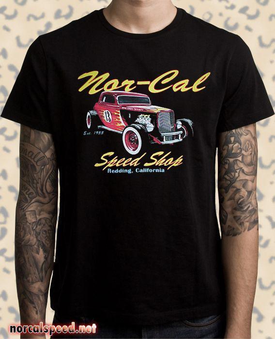 Nor cal speed shop black t-shirt mens sizes m l xl 2xl drag race hot rod racing