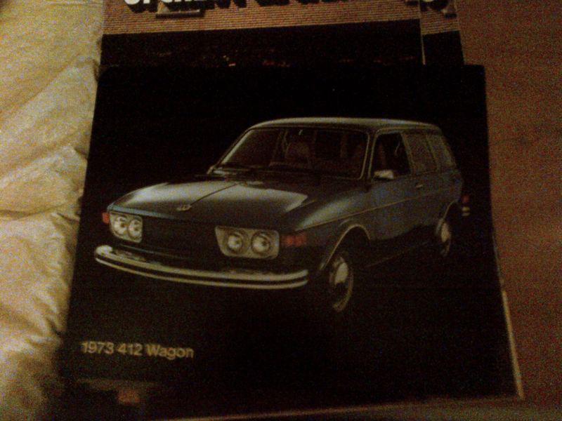 Lot of 3 1973 volkswagen  412 wagon   1 page   brochures        -