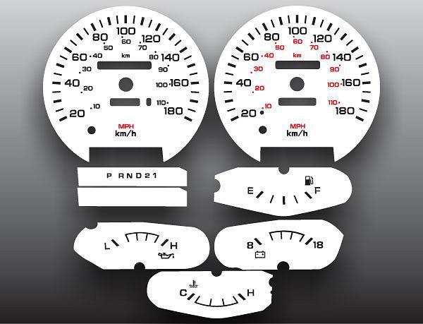 1990-1993 dodge ram metric kph kmh instrument cluster white face gauges