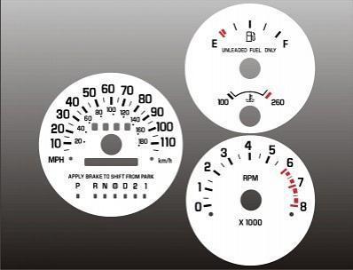 1995-1999 chevy lumina monte carlo tach instrument cluster white face gauges