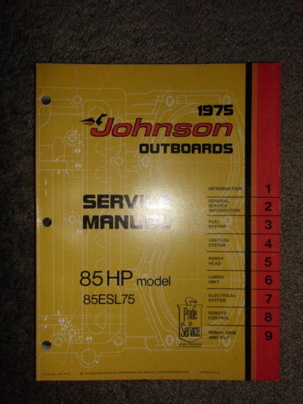 1975 johnson 85 hp service repair shop manual factory outboard oem