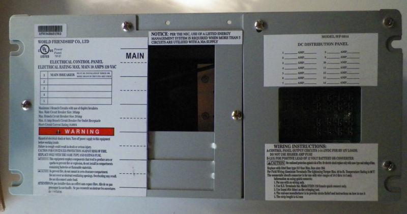 Wfco 14 position rv electrical distribution panel new 30 amp 12 vdc circuit 