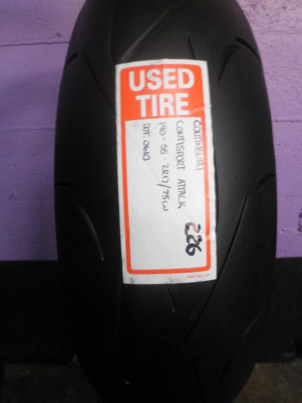 Used 190/55zr17 continental190/55/17 rear motorcycle tire contisport attack(227)