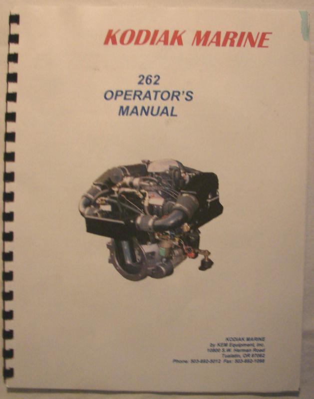 Kodiak marine- 2002- operator's manual- model 262- 27 pages