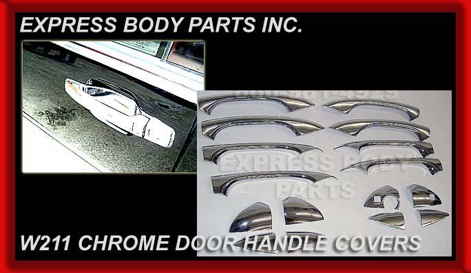 W211 03-09 05 e-class e500 e55 e350 e320 chrome door handle cover set caps 