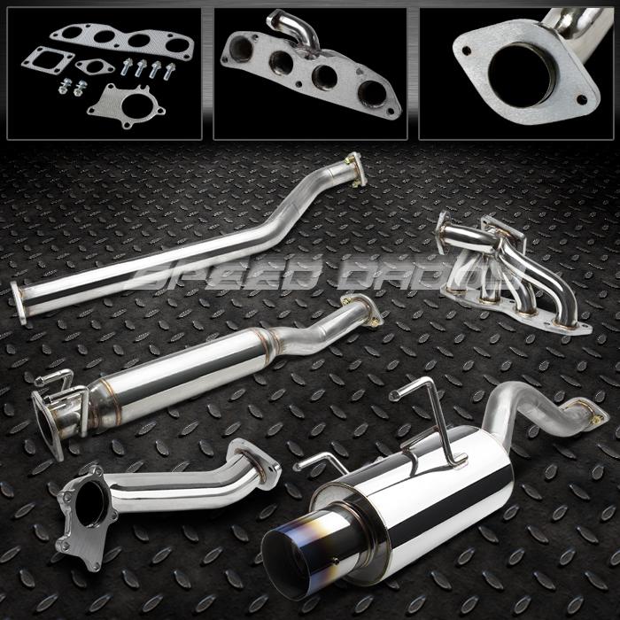 T3 turbo manifold+downpipe+4" burnt tip catback exhaust 02-06 rsx dc5 type-s k20