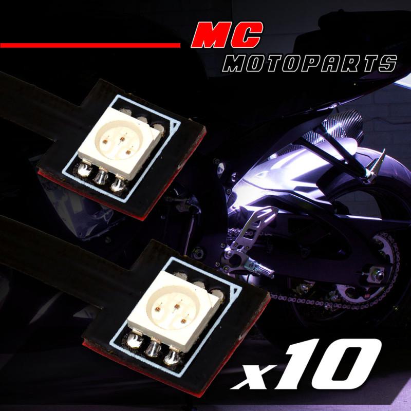 10 pcs white tiny frame smd led 5050 12v accent lights for aprilia motorcycle