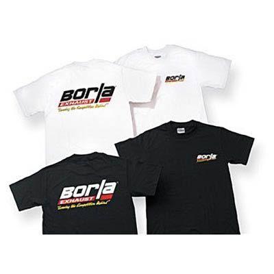 Borla 21208 t-shirt cotton white borla exhaust motorsports logo men's medium ea