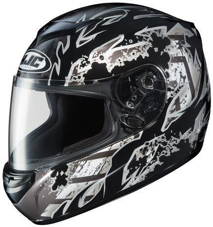 New hjc skarr csr2 helmet, black/silver, large/lg