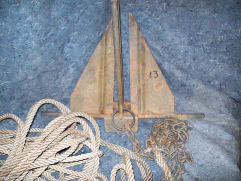 Boat anchor  100% galvinazed, by danforth model 13 hq,complete wit chain & rope 