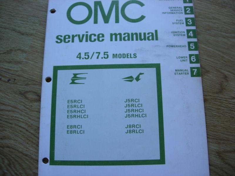 Omc johnson outboard - repair service manual - 1981 - 4.5hp, 7.5hp - 392070