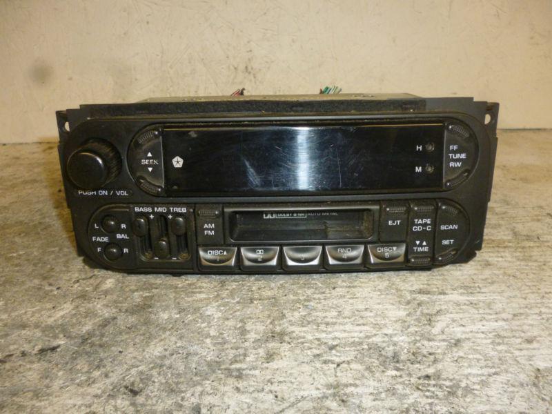 99 00 01 02 jeep grand cherokee durango radio cassette tape deck p04858584af 