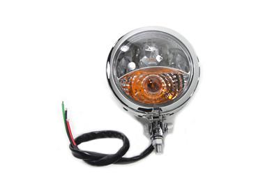 Spotlamp (sold each) w/amber running lights 12v w/mount spacer for harley's
