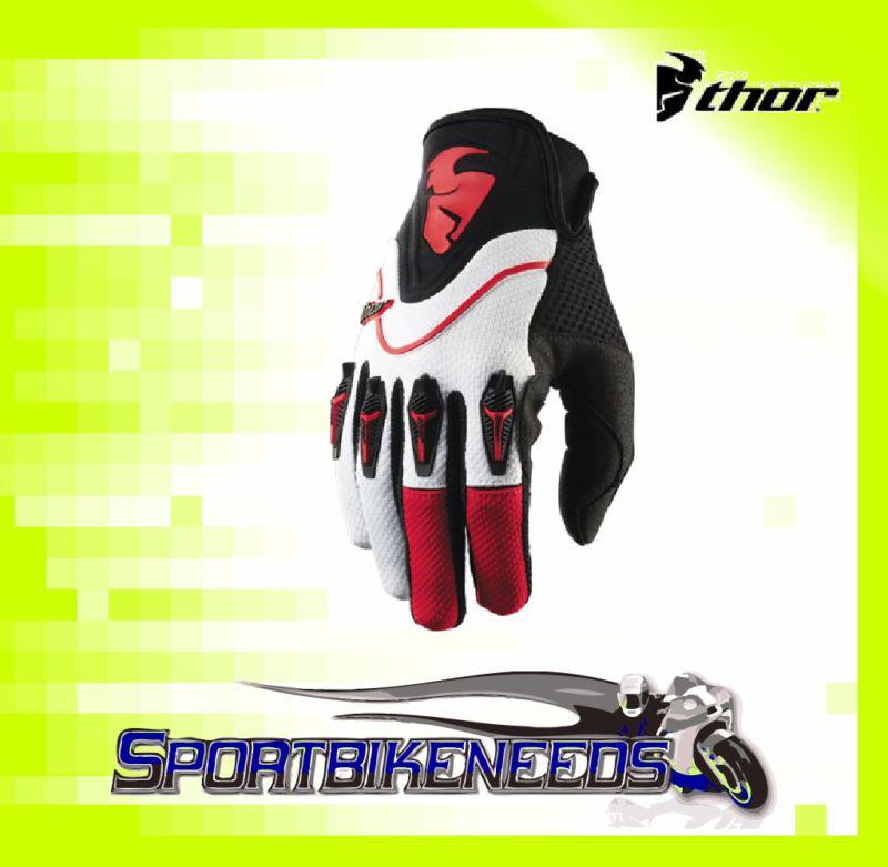 Thor 2012 flow glove red white motocross small s sm
