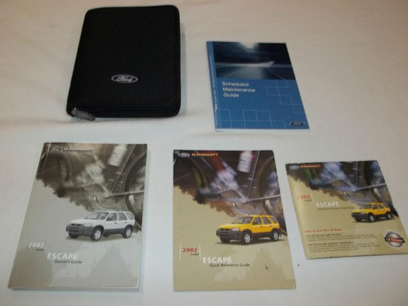 2002 ford escape owner manual 4/pc.set + cd-rom & ford zippered factory case.oem
