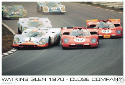 Porsche 917s & ferraris  watkins glen 1970 poster