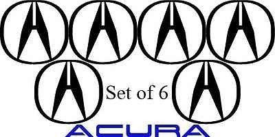 6 acura wheel center cap vinyl decal sticker. choose from 12 colors!!!