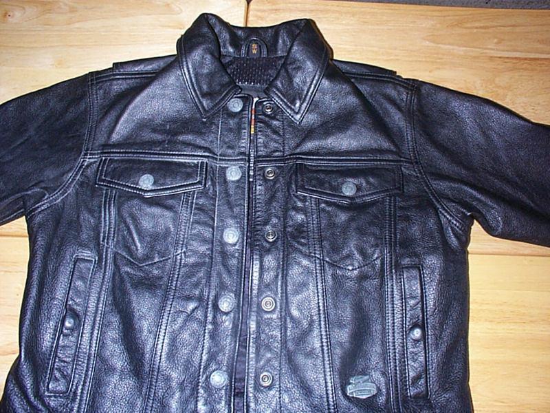 Ladies harley davidson black leather riding motorcycle biker jacket size s